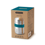 Frasco térmico de aço inoxidável com antigotas Black+Blum 400 ml cor turquesa vista com caixa