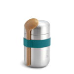Frasco térmico de aço inoxidável com antigotas Black+Blum 400 ml cor turquesa vista principal
