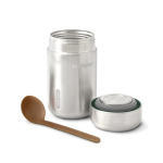 Frasco térmico de aço inoxidável com antigotas Black+Blum 400 ml vista com logo