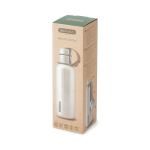 Garrafa térmica de aço inoxidável com pega Black+Blum 500 ml cor verde oliva vista com caixa