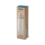 Garrafa térmica de aço inoxidável com pega Black+Blum 750 ml cor turquesa vista com caixa