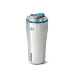Copo térmico de aço inoxidável com antigotas Black+Blum 600 ml cor turquesa vista com logo