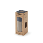 Copo térmico de aço inoxidável antigotas Black+Blum 340 ml cor cinzento vista com caixa