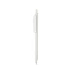 Caneta ecológica com grande clipe com tinta azul Dokumental® cor branco