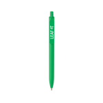 Caneta ecológica com grande clipe com tinta azul Dokumental® cor verde vista com logo