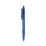 Caneta ecológica com design geométrico, tinta azul Dokumental® cor azul vista com logo