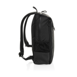Mochila de rPET hidrorresistente com bolso frontal PC 15,6'' cor preto terceira vista