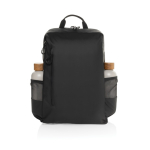 Mochila de rPET hidrorresistente com bolso frontal PC 15,6'' cor preto sexta vista