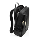Mochila de rPET hidrorresistente com bolso frontal PC 15,6'' cor preto oitava vista