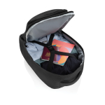 Mochila de rPET para viajar com capacidade para 19 L e pega superior cor preto quinta vista