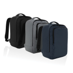 Mochila de rPET para viajar com capacidade para 19 L e pega superior cor preto vista geral