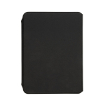 Porta-fólios de rPET e nogueira com papel creme, folhas A5 pautadas cor preto quinta vista