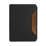 Porta-fólio, capa dura de nogueira, papel 70 g/m2 folhas A4 pautadas cor preto