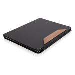 Porta-fólio, capa dura de nogueira, papel 70 g/m2 folhas A4 pautadas cor preto segunda vista