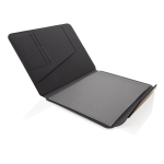 Porta-fólio, capa dura de nogueira, papel 70 g/m2 folhas A4 pautadas cor preto terceira vista