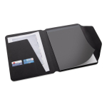 Porta-fólio, capa dura de nogueira, papel 70 g/m2 folhas A4 pautadas cor preto quarta vista