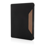 Porta-fólio, capa dura de nogueira, papel 70 g/m2 folhas A4 pautadas cor preto quinta vista