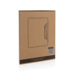 Porta-fólio, capa dura de nogueira, papel 70 g/m2 folhas A4 pautadas cor preto segunda vista com caixa