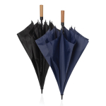 Guarda-chuva semiautomático de rPET de 30'' com eixo de metal Ø154 cor preto vista geral