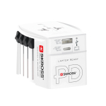 Adaptador de viagem mundial com 2 portas e cabo incluído Skross cor branco