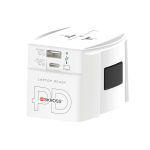 Adaptador de viagem mundial com 2 portas e cabo incluído Skross cor branco segunda vista