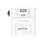 Adaptador de viagem mundial com 2 portas e cabo incluído Skross cor branco terceira vista