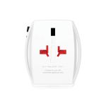Adaptador de viagem mundial com 2 portas e cabo incluído Skross cor branco quinta vista