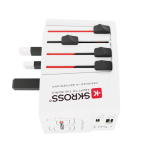 Adaptador de viagem mundial com 2 portas e cabo incluído Skross cor branco sexta vista
