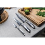 Conjunto de facas de cozinha de luxo de aço inoxidável Boska cor prateado brilhante vista de ambiente