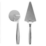 Conjunto de utensílios de aço inoxidável para pizza Boska cor prateado brilhante