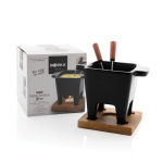 Fondue de cerâmica de gama alta com garantia vitalícia Boska cor preto vista com caixa