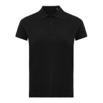 Polo piqué de algodão reciclado mulher casual fit 220 g/m2 Iqoniq cor preto