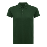 Polo piqué de algodão reciclado mulher casual fit 220 g/m2 Iqoniq cor verde bosque