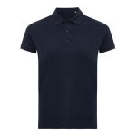 Polo piqué de algodão reciclado mulher casual fit 220 g/m2 Iqoniq cor azul-marinho