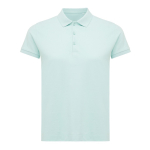 Polo piqué de algodão reciclado mulher casual fit 220 g/m2 Iqoniq cor verde menta