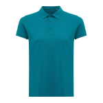 Polo piqué de algodão reciclado mulher casual fit 220 g/m2 Iqoniq cor verde pastel
