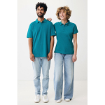 Polo piqué de algodão reciclado mulher casual fit 220 g/m2 Iqoniq cor verde pastel