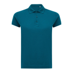 Polo piqué de algodão reciclado mulher casual fit 220 g/m2 Iqoniq cor azul acinzentado