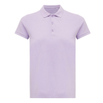 Polo piqué de algodão reciclado mulher casual fit 220 g/m2 Iqoniq cor lilás