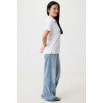 Polo piqué de algodão reciclado mulher casual fit 220 g/m2 Iqoniq cor branco-sujo terceira vista com modelo