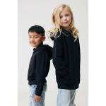 Camisola infantil de algodão reciclado capuz 280 g/m2 Iqoniq cor preto terceira vista com modelo