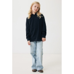 Camisola infantil de algodão reciclado capuz 280 g/m2 Iqoniq cor preto quarta vista com modelo