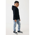 Camisola infantil de algodão reciclado capuz 280 g/m2 Iqoniq cor preto