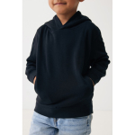 Camisola infantil de algodão reciclado capuz 280 g/m2 Iqoniq cor preto