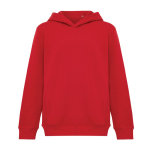 Camisola infantil de algodão reciclado capuz 280 g/m2 Iqoniq cor vermelho
