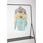 Camisola infantil de algodão reciclado capuz 280 g/m2 Iqoniq cor cinzento-claro