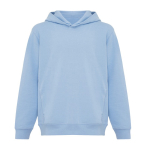 Camisola infantil de algodão reciclado capuz 280 g/m2 Iqoniq cor ciano