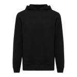 Camisola unissexo, capuz de algodão reciclado 280 g/m2 Iqoniq cor preto