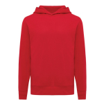 Camisola unissexo, capuz de algodão reciclado 280 g/m2 Iqoniq cor vermelho