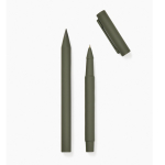 Conjunto de canetas de alumínio reciclado com revestimento de borracha cor verde